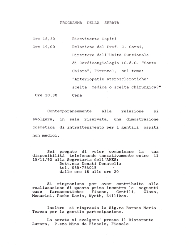 1990_Programma primo evento socio culturale 24 novembre 1990