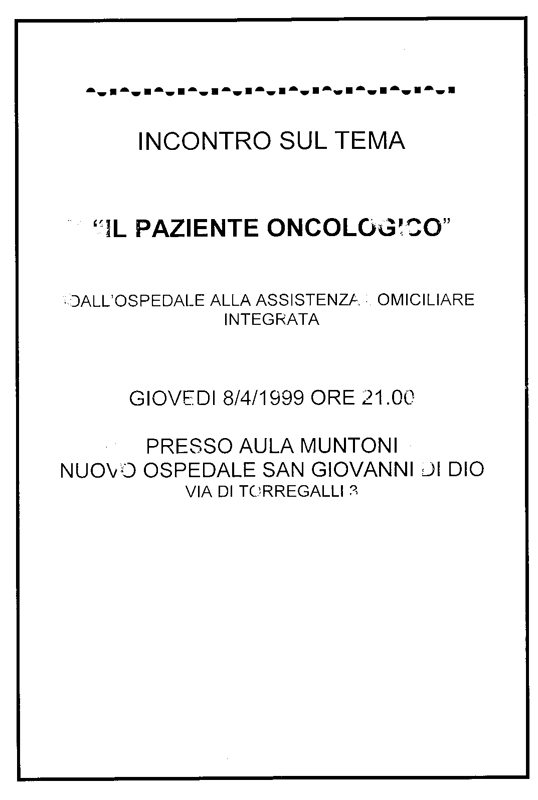 1999_Il paziente oncologico 8 aprile 1999