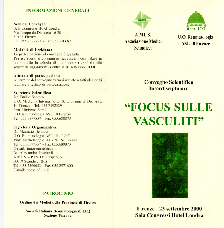 2000_Focus sulle vasculiti 23 settembre 2000
