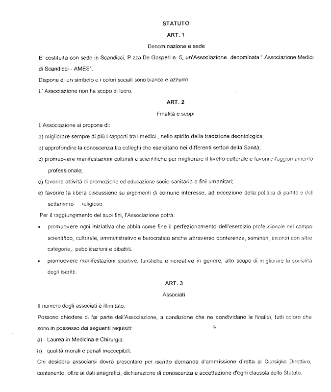 2000_Il nuovo Statuto dell'AMES