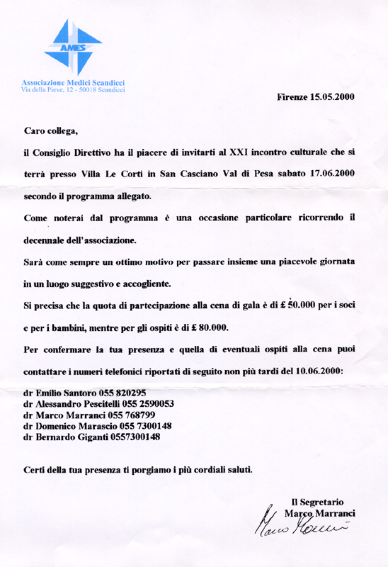 2000_Invito al XXXI incontro scientifico culturale