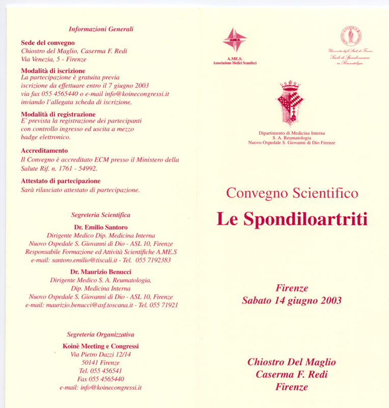 2003_Le spondiloartriti 14 giugno 2003